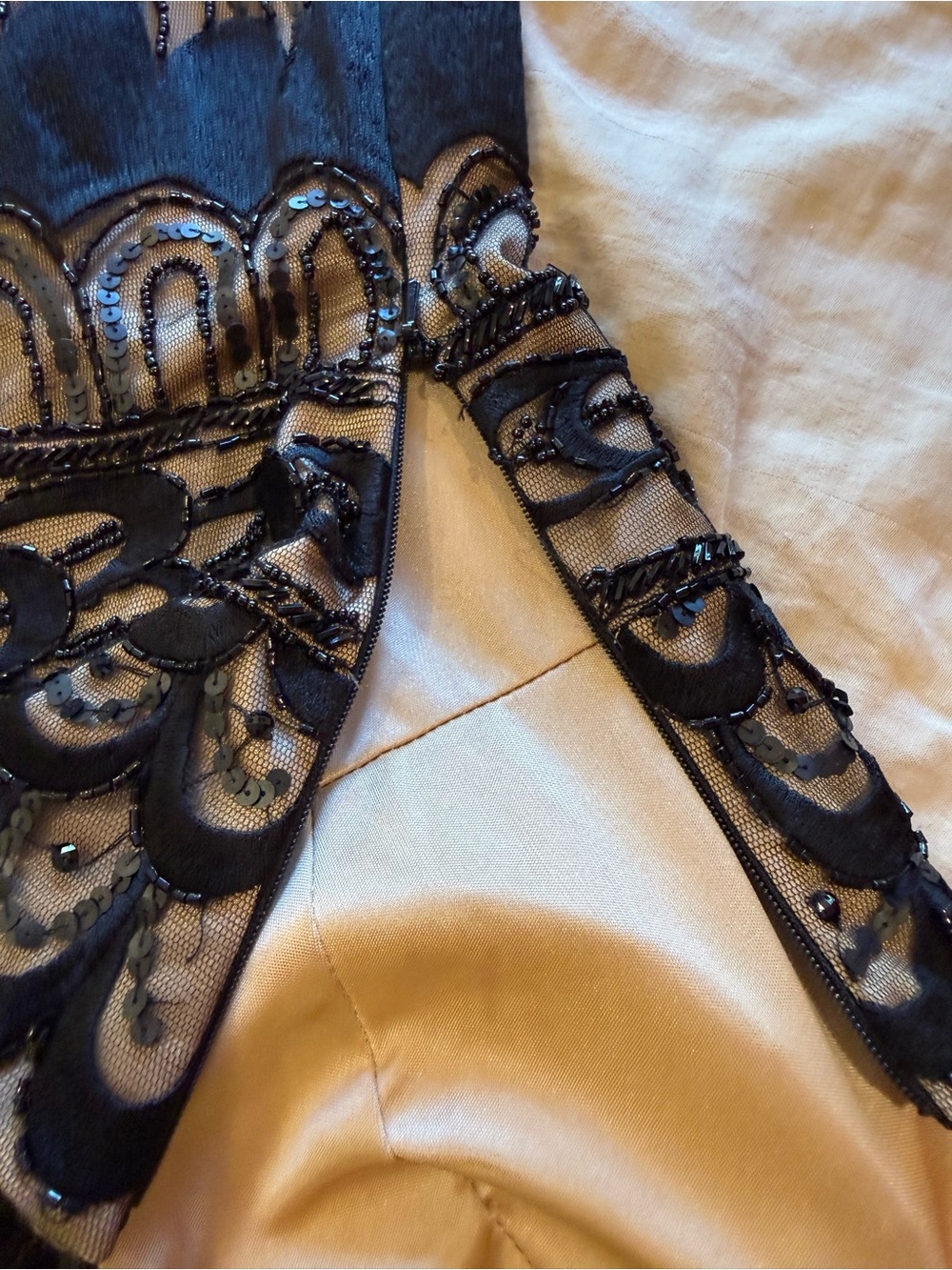 Sue Wong Black Nude Embellished Y-Back Dress 10 - Picture 7 of 9